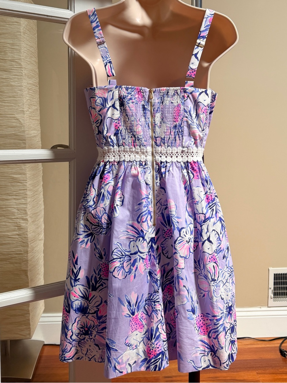 Lilly Pulitzer Lilac Floral Fit-and-Flare Mini Dress - Picture 3 of 6